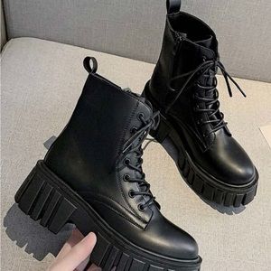 Chunky platform combat boots
